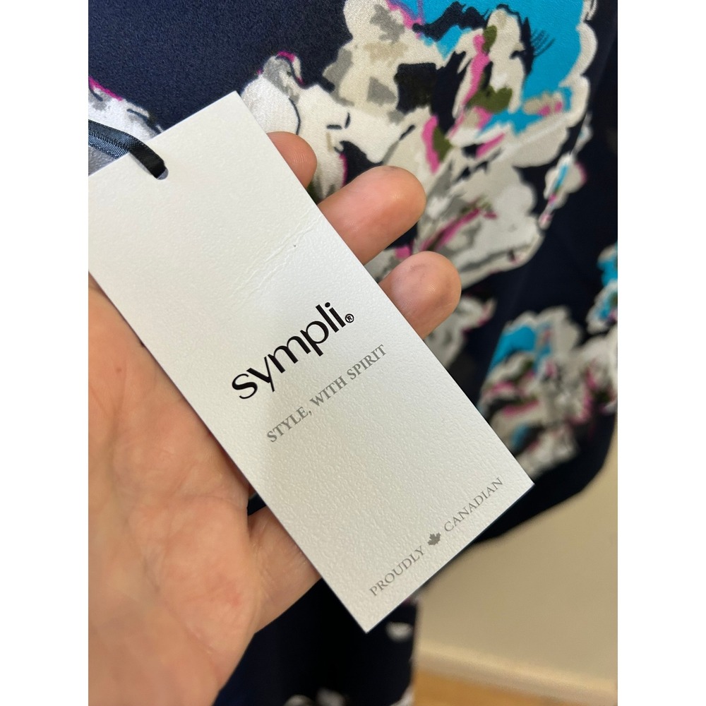 NWT $79 Sympli Whisper Shawl Floral Navy One Size Womens Classic Flowy New - Picture 3 of 5
